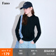 fano studios范洛Fano  【黑科技×羊毛萊賽爾】時(shí)髦休閑超模街拍連帽t恤女 黑色 現貨 S