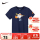 NIKE 耐克童裝短袖T恤男女童卡通圖案兒童舒適柔軟抗皺短袖上衣