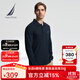 諾帝卡（NAUTICA）【商場(chǎng)同款】男裝春秋款全棉珠地休閑舒適長(cháng)袖polo衫男KO3303 藏青4NV L