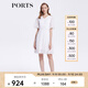PORTS寶姿女裝春季奶油白蕾絲紋理玻璃紗針織連衣裙SM8K214MZE018 奶白色 S