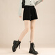 TERRE BLEUE復古高腰短褲女2025秋冬季新款時(shí)尚百搭松緊腰休閑毛呢打底褲子