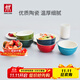 雙立人（ZWILLING）碗陶瓷碗套裝家用湯碗面碗防滑多用碗家用餐具套裝 彩虹碗6件套