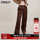 ONLY秋冬休閑潮酷高腰闊腿工裝褲休閑褲女|123414005 E09深塵灰色CHOCOLATE BROWN 165/68A/MR