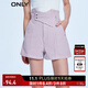 ONLY潮流休閑高腰闊腿A字短褲牛仔褲女|123243067 C35 薰衣草霜LAVENDER FROS S (160) R
