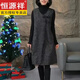 恒源祥新中式毛呢背心裙女秋冬季新款國風(fēng)盤(pán)扣無(wú)袖寬松顯瘦連衣裙減齡 圖色【單裙子】 3XL 建議150-170斤