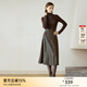顏域時(shí)尚pu皮半身裙女2025新款冬裝復(fù)古氣質(zhì)高級(jí)感A字高腰裙子女 咖色 M