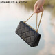 CHARLES&KEITH質(zhì)感菱格鏈條小方錢(qián)包女包包女包生日禮物CK6-10680924 Black黑色 XS