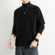 MONPOC德絨高領(lǐng)衛衣男春秋季保暖內搭打底衫長(cháng)袖t恤上衣服MOW08黑色2XL
