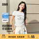 森馬（Semir）涼感T|短袖T恤女短款小狗夏2025小心機(jī)修身正肩上衣109325100020