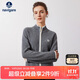 Navigare意大利小帆船女士全羊毛針織衫毛衣開(kāi)衫外套2334094503 灰/白 XL 