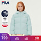 FILA斐樂(lè )兒童童裝常規羽絨服2025年冬季新款男童中大童連帽外套潮 果灰綠-GN 165