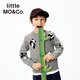 little MO&Co.含羊毛 little moco童裝25冬新款男女童熊貓刺繡毛衣長(cháng)袖上衣可愛(ài) 中花灰色 150 150/72