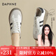 達芙妮（DAPHNE）德訓鞋女板鞋夏2024新款美式復古增高透氣休閑鞋運動(dòng)板鞋 米色4.5CM 38 標準碼