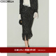 COCOBELLA小香風(fēng)編織花呢半身裙秋氣質(zhì)名媛手工流蘇長(cháng)裙HS545 黑色 M