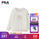 FILA斐樂(lè )兒童童裝衛衣2025年冬季新款女童小童寬松套頭運動(dòng)上衣 云白色-WT 130