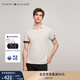 TOMMY HILFIGER【透氣舒適】夏季男裝珠地網(wǎng)眼撞色袖口修身短袖POLO衫 米白色AWD L （推薦：140-155斤）