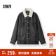 森馬（Semir）牛仔外套男冬棉服25街頭復古做舊仿羊羔毛翻領(lǐng)夾克潮109725108110