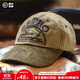 馬登工裝美式復古燈芯絨棒球帽男刺繡做舊鴨舌帽彎檐遮陽(yáng)帽男士帽子 卡其色 均碼 （56-61cm）