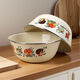 GUIG老式搪瓷盆搪瓷飯盆食品級加厚搪瓷碗特厚耐高溫盆子家用廚房 老式搪瓷【無(wú)蓋】 2.0【大口徑】搪瓷攪拌碗【2個(gè)】