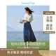 茵曼法式馬面牛仔半身裙女夏復(fù)古中高腰高級A字傘裙子 牛仔藍(lán) XL 