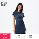 蓋璞女裝2025夏季新款LOGO抽褶收腰棉質(zhì)短袖連衣裙運動(dòng)T恤裙765950