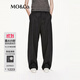MO&Co.【C+系列】西褲2025秋新品含綿羊毛條紋中腰闊腿褲M(mǎn)BE3PAT007 灰白條色 XS /155