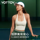 yottoy運動(dòng)背心女方領(lǐng)掛脖美背帶胸墊健身上衣網(wǎng)球服吊帶 銀色砂礫 M