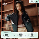 adidas經(jīng)典寬松運動(dòng)夾克外套男女秋季阿迪達斯官方三葉草 黑色/綠色/白色   M