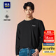 海瀾之家（HLA）長(cháng)袖T恤男秋季POWER YOUNG字母印花長(cháng)袖打底衫男 黑色39 L 175/92A 推薦137~150斤