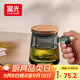 富光泡茶杯茶水分離高硼硅玻璃杯辦公室喝茶水杯子男士花茶杯500ML
