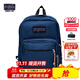 JANSPORT杰斯伯雙肩包女男復刻暮光學(xué)生電腦包旅行背包書(shū)包 4QVA003海軍藍-側袋+隔層