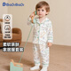 巴帝巴帝純棉嬰幼兒童家居服套裝男女寶寶睡衣外出服 炫彩恐龍 120
