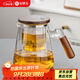 金鑲玉茶壺功夫茶具泡茶壺茶水分離過(guò)濾高硼硅玻璃大號家用雨韻飄逸杯