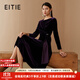 愛(ài)特愛(ài)（EITIE）優(yōu)雅氣質(zhì)紫色絲絨長(cháng)袖連衣裙收腰顯瘦通勤高級感冬季新款C2207050 紫霧色97 L 165