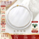 六福珠寶 珍珠項鏈18K金花紋扣淡水珍珠頸鏈 總重約25.43克
