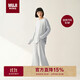 無印良品（MUJI）女式 柔軟針織 家居睡衣套裝 FD31CC5A 煙熏藍色 S/M