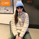 棉致連帽排骨棉服女冬季小個(gè)子新款輕薄棉衣顯瘦外套高級感羽棉襖絨服 排骨服米灰色【高品質(zhì)】 M 105-120斤
