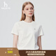 哈吉斯（HAZZYS）女裝 2025夏季新款女士多色圓領(lǐng)休閑短袖T恤女ASTSE0CBE51 米黃色OW M (160/84A 38)