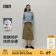 森馬（Semir）半身裙女磨毛純色A字長(cháng)裙簡(jiǎn)約百搭秋季純棉寬松傘裙顯瘦潮流 豆沙綠40065 L