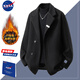 慵懶男裝春秋新款痞帥假兩件韓系休閑西裝設計感男生百搭夾克外套 XF78167黑色 毛呢加棉 2XL 【建議160-180斤】