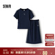 森馬（Semir）套裝女小心機短上衣高腰半身裙2025夏拼接蕾絲兩件套107425117010