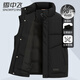 雪中飛男士羽絨馬甲秋冬保暖休閑時(shí)尚立領(lǐng)外穿羽絨馬甲男黑色180