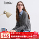 百圖betu女裝冬季新款毛衣時髦假兩件氣質(zhì)套頭毛衫女2410T38 灰色 M
