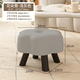 佳木奇小凳子家用矮凳實(shí)木板凳客廳沙發(fā)凳簡(jiǎn)約換鞋凳兒童創(chuàng  )意軟包凳 花朵凳【實(shí)木框架+貓爪皮】淺灰色
