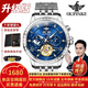 歐品客瑞士認證品牌手表男滿(mǎn)天星機械表全自動(dòng)男士手表夜光防水高檔男表 升級加強版-鉆圈本藍-終身保