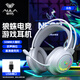 狼蛛（AULA）S611電腦頭戴式耳機 游戲耳機耳麥 網(wǎng)吧電競吃雞筆記本重低音有線(xiàn)聽(tīng)聲辯位 S611白色【單USB】
