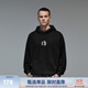 CHINISM CH赤塵時(shí)尚簡(jiǎn)約logo印花連帽衛衣男士春秋款休閑情侶帽衫上衣 黑色 （偏寬松，建議拍小一碼） L