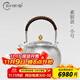 歸銀堂銀壺足銀999燒水壺純手工經(jīng)典錘紋茶道煮水泡茶壺功夫銀茶具送禮 小號素銀 950ml+證書(shū)+禮盒