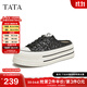 他她（TATA）厚底包頭拖鞋女鞋亮片松糕后空穆勒鞋秋新款DWGP2BH4 黑色（拖鞋款） 35