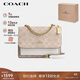 蔻馳（COACH）【品牌直供】女士KLARE小號印花單肩斜挎風(fēng)琴包沙黃色CW206
